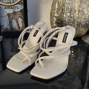 💕 Nine West 💕 Cream Strappy Heels NWOT